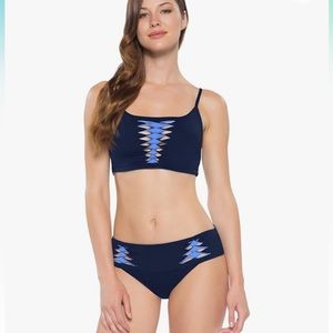 Becca by Rebecca Virtue Women's Origami Cutout Bralette Bikini Navy